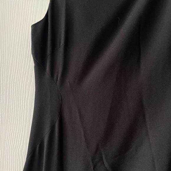 Maggy London Vintage Classic Black Midi Dress with Gold Inner Lining - Picture 3 of 5